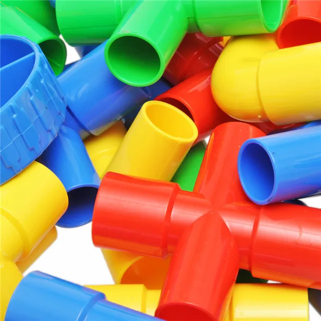 Large pipe blocks Plastic tubular assembled building blocks Children 's