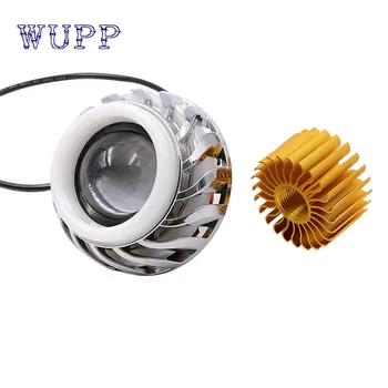 

2017 New Arrival High/Low Beam LED Headlight For Motorcycle Angel Eyes White Devil Eye light car styling drop shipping sep23