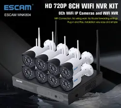 ESCAM WNK804 8ch 720 P Беспроводной NVR комплект Открытый ИК