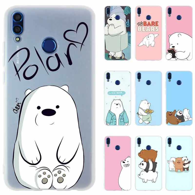 

We Bare Ice Bear Panda Silicone Phone Case Cover For Huawei Honor 9 10 Lite 6X 7X 8X Max 7a pro 8a 8C V20 PLAY 10i 20i Hot