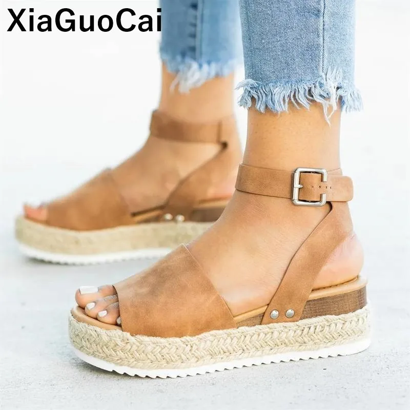 

Summer Women Sandals Plus Size Wedges Shoes For Female High Heels Leopard Casual Platform Sandals 35-43 Hot Sale Dropshipping