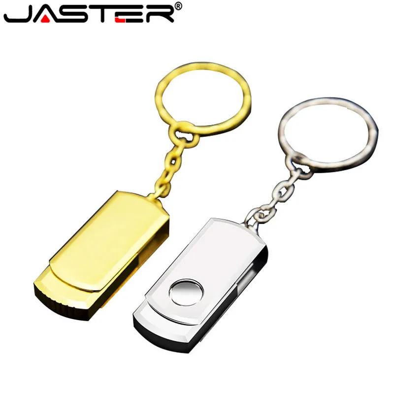JASTER metal keychain USB Flash Drive Swivel Pen Drive pendrive 4GB 8GB