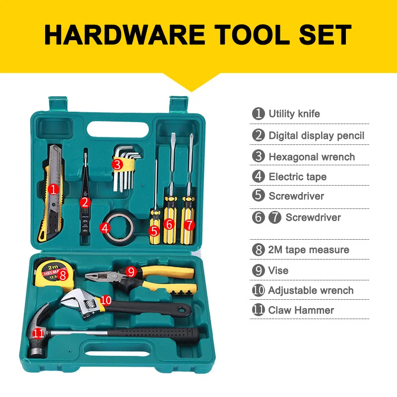 

16pcs Car Maintenance Tools Adjustable Wrench Screwdriver Claw Hammer Repairing Tools GHS99
