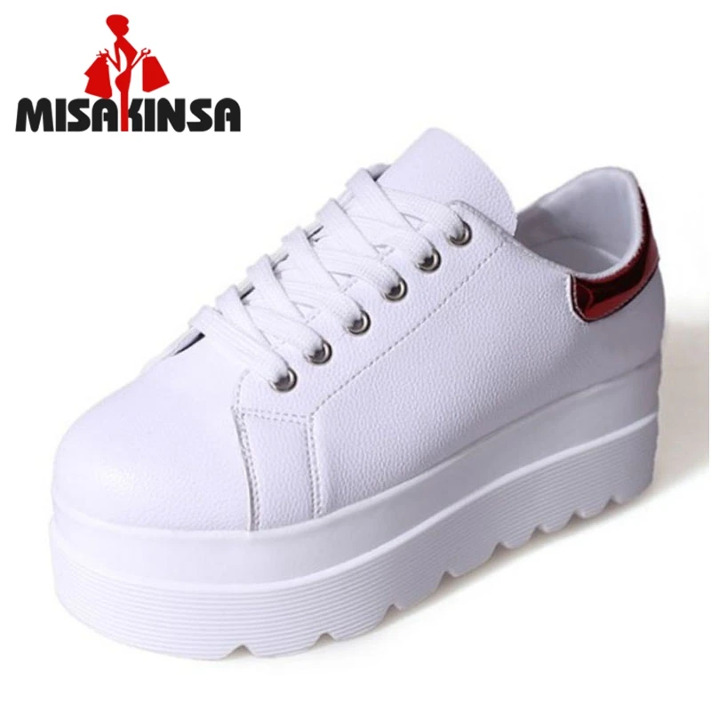 

MISAKINSA Women High Wedges Pumps Fashion Platform Sneakers High Heels Shoes Women Round Toe Concise Lady Footwear Size 35-39