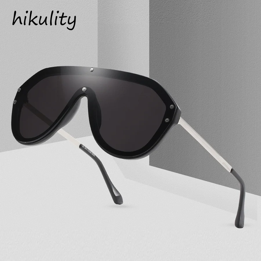 

90102b Oversized One Piece Style Sunglasses Women Brand Designer Luxury Vintage UV400 Protection Large Frame Sun Glasses for Men