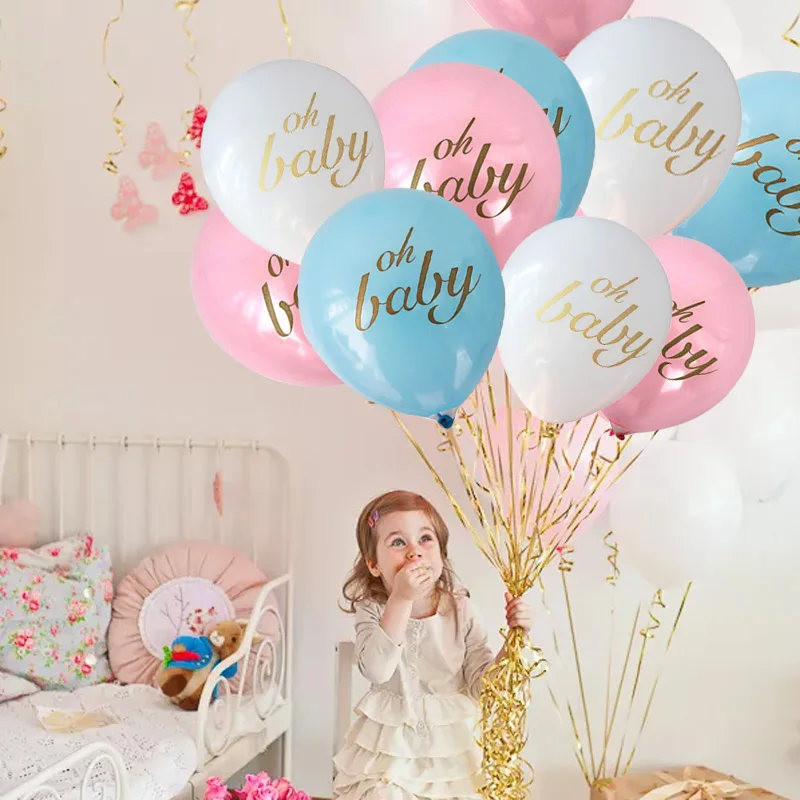 15pcs 10inch Oh Baby helium latex balloons Baby birthday party