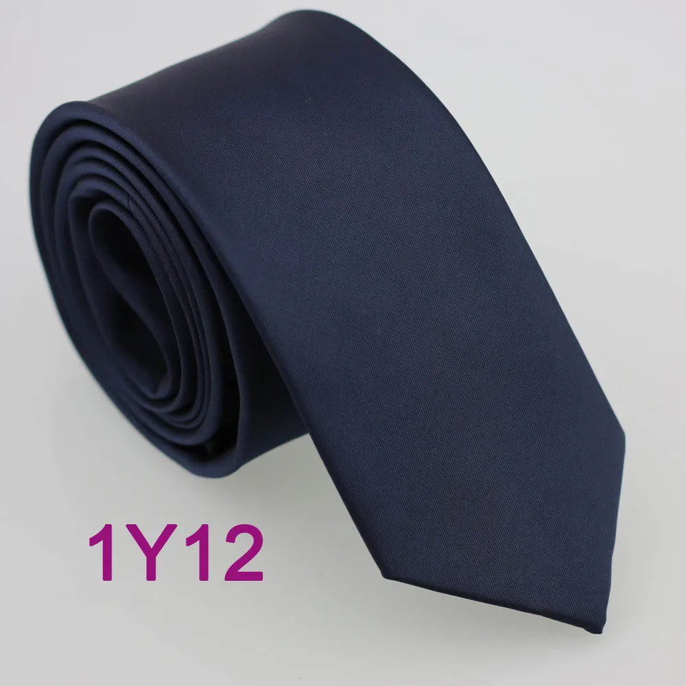 1 шт YIBEI Coachella тощий галстук, однотонное из микрофибры, галстук, тонкие галстуки, черный, серый, красный, розовый, темно-синий, белый, серебристый, фиолетовый, оранжевый - Цвет: Dark Blue 1Y12