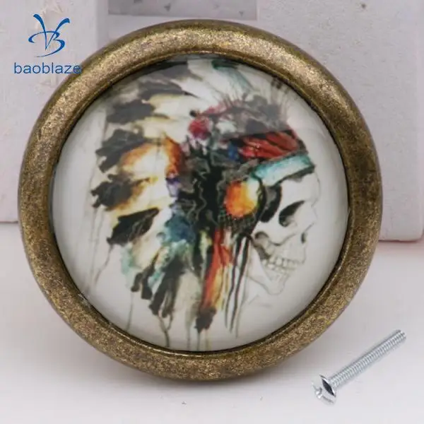 2 шт. винтажная металлическая дверная ручка с рисунком черепа буфет шкаф корзина