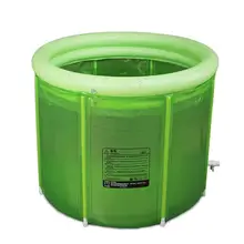 Зеленый портативный замачивания анти скольжения Ванна двойной надувной большой взрослых складной кран для ванной