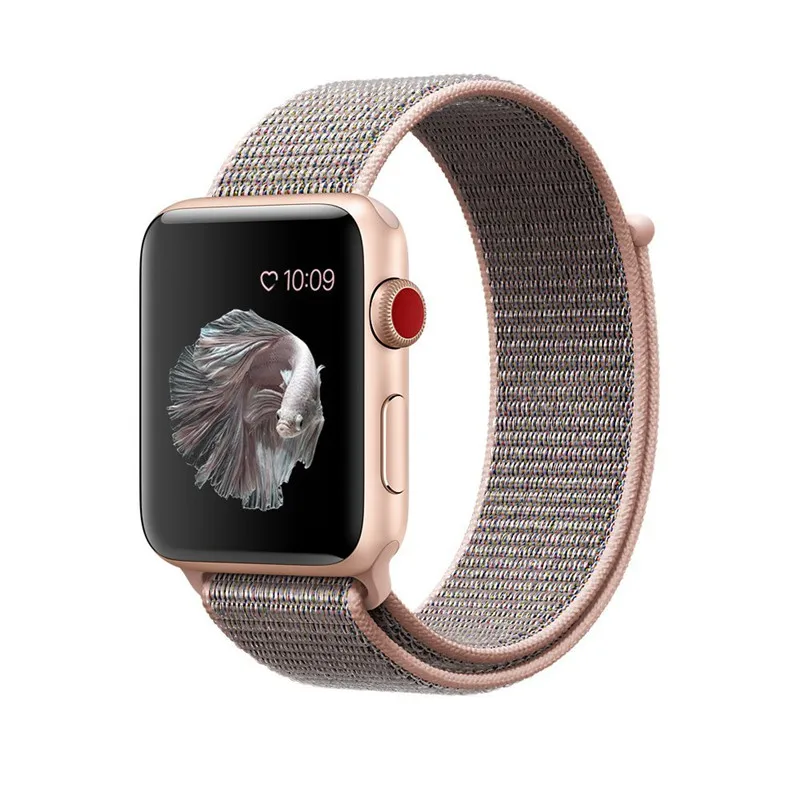 Спортивный нейлоновый ремешок для Apple Watch, ремешок iWatch, серия 1, 2, 3, цветной нейлоновый ремешок с застежкой, тканые запасные ремешки для часов
