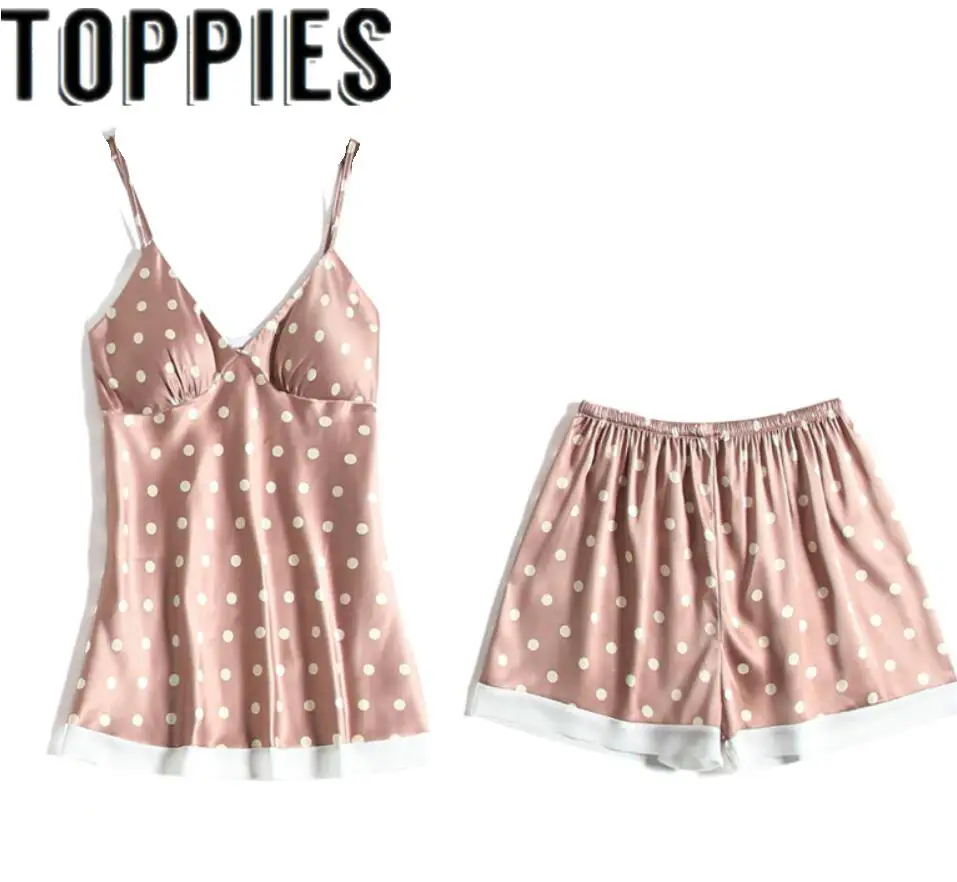 Toppies/женские летние Пижамные комплекты, летняя пижама в горошек, pijama mujer