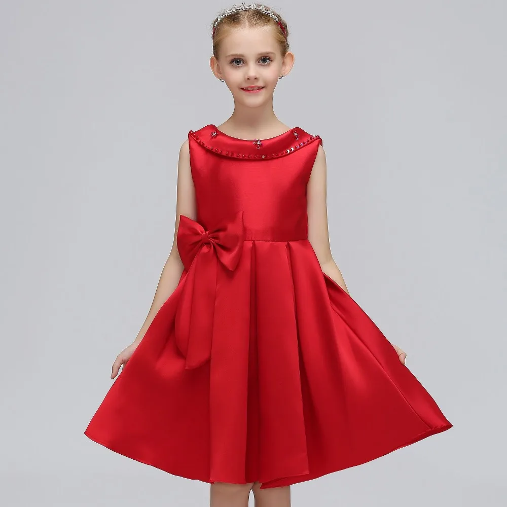 

casual cotton solid bow flowers sashes kids girls dresses shouderless ball gown girl dress 4 6 8 10 12 14 year children clothing
