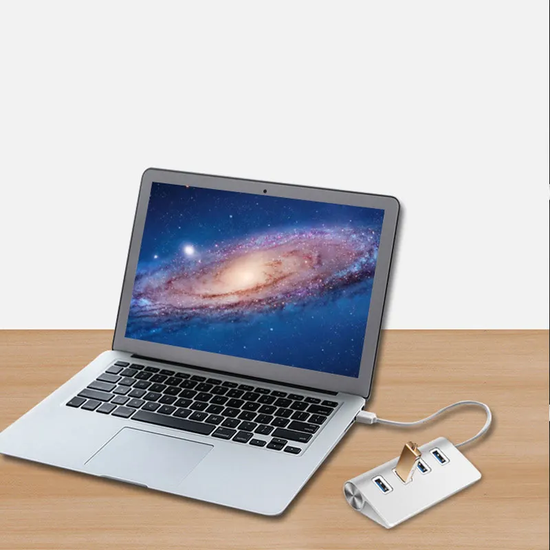 Портативный концентратор Powstro Premium из алюминиевого сплава с 4 портами USB2.0 Для IMac для ПК и ноутбуков с поддержкой защиты от тока