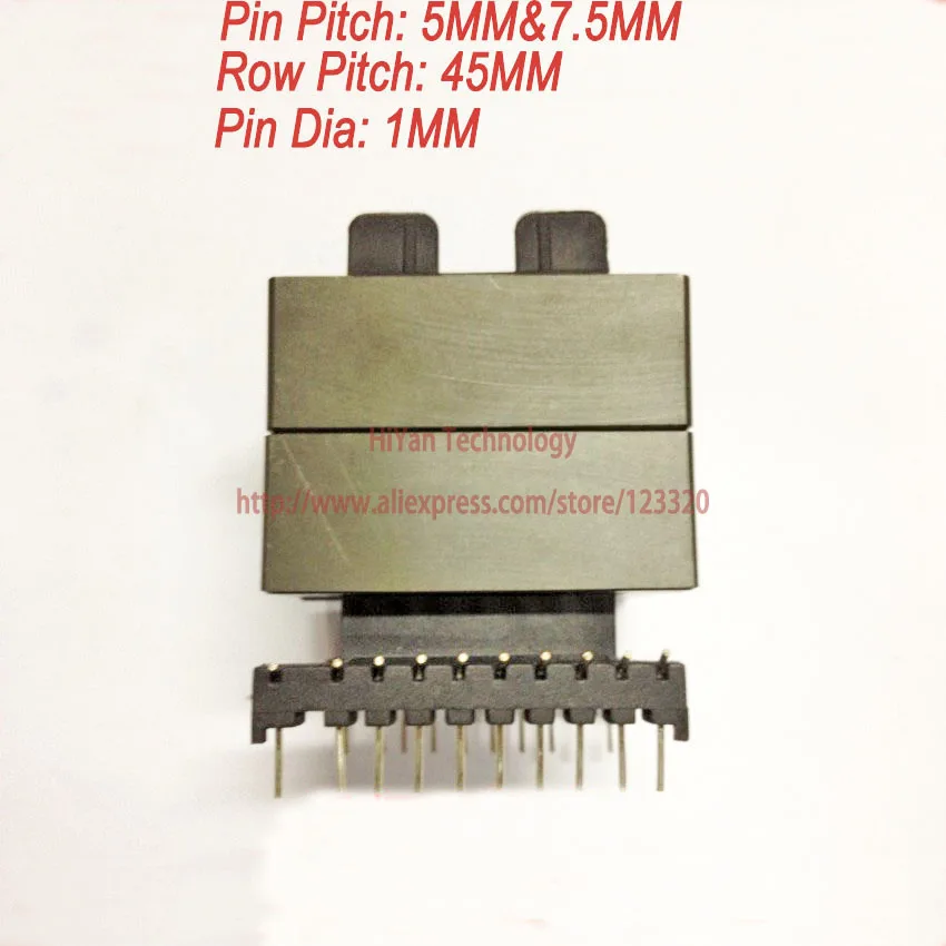 

1sets/lot EE55B PC40 Ferrite Magnetic Core and 10 Pins + 10 Pins Side Entry Plastic Bobbin Customize Voltage Transformer