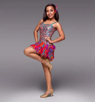 

Children Adult Feather Latin Dance Modern Dance Dance Costume Sequin Dress Performance Costume