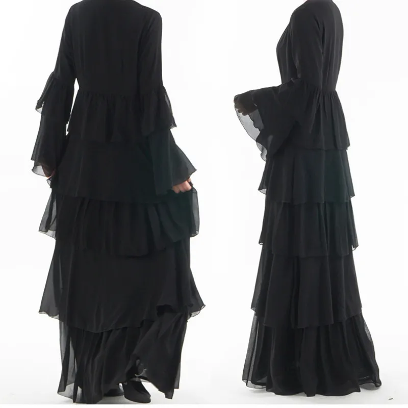 Elegant Adult Muslim Abaya Arab Turkish Singapore Cardigan Chiffon Jilbab Dubai Muslims...
