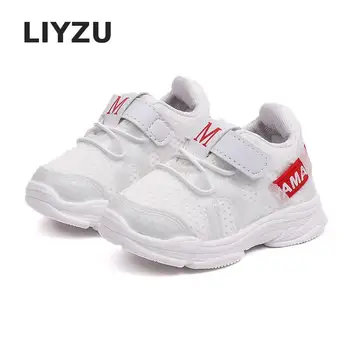 

2019 New Casual Children Footwear Fashion Mesh Breathable Velcro Sneakers Girls Boys Toddler Light Flat Soft Bottom Shoes