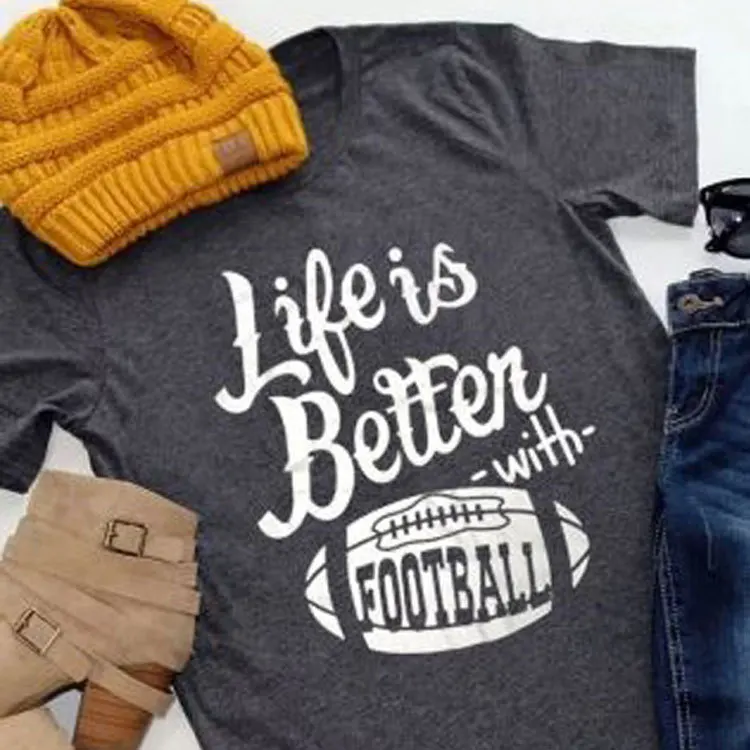 cute life is better shirt women t-shirts plus size tee football top womens fashion female tshirt t tops fashion tee cute life is better shirt women t-shirts plus size tee football top womens fashion female tshirt t tops fashion tee