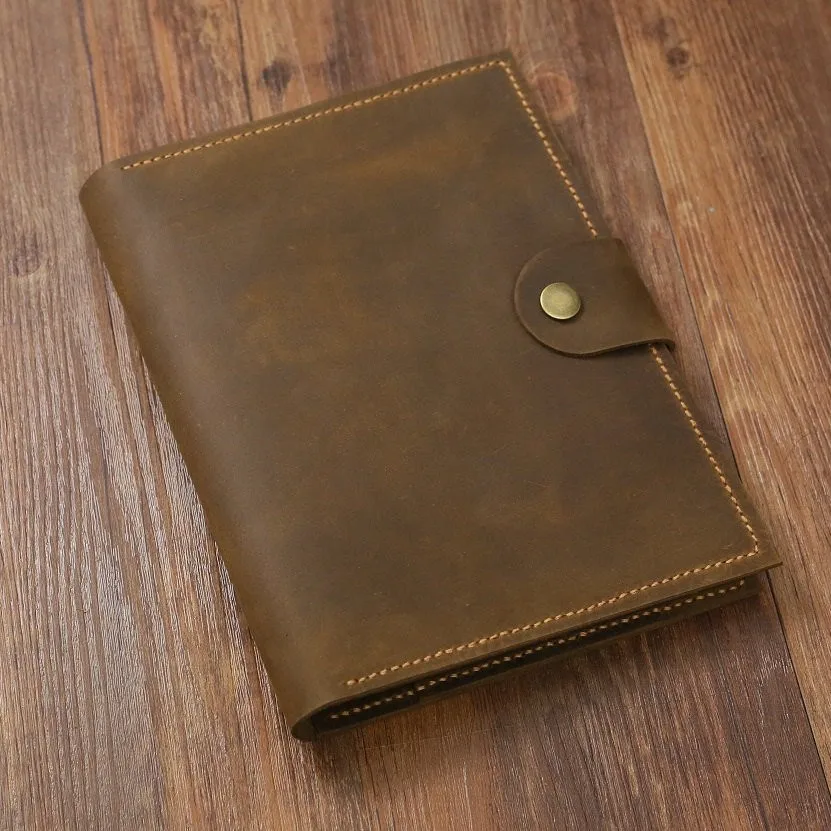 Персонализированный футляр органайзер из потертой кожи для A5 Moleskine записная