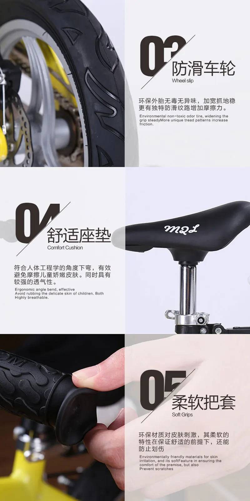 Excellent Kids Bicycle Double Disc Brake 12 14 16 inch With Auxiliary Wheel Children Mountain Bike 5