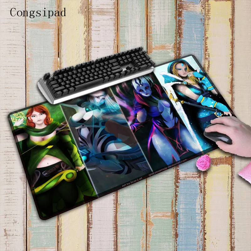  Congsipad DOTA 2 Big Gaming Speed Mouse Pad White Locking Edge Desk Keyboard MouseMat Rug Large Gam