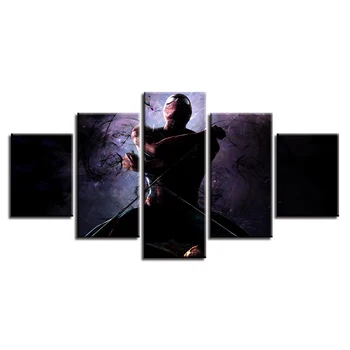 

Wall Art Pictures Canvas Poster Print 5 Panel Dead pool Movie Paintings For Living Room Modern Abstract Home Decoration