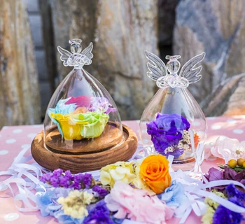 

1PC Valentine's Day micro landscape glass vase dry flower landscape cover transparent handicraft bottle OJ 2057