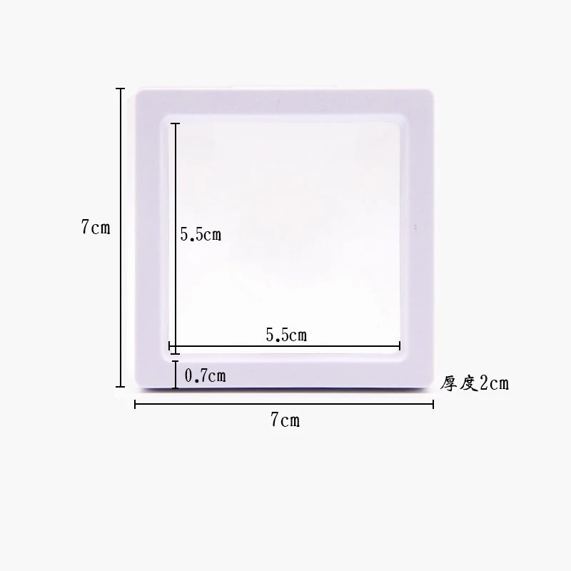 Демонстрационная Розничная упаковочная коробка 7*7 см для создания баланса прозрачной коробки дисплея ювелирных изделий подвесной плавающий держатель - Цвет: White-7x7cm