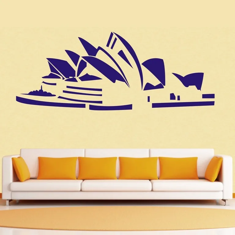 free shiping sydney opera house wall decor removable vinyl home