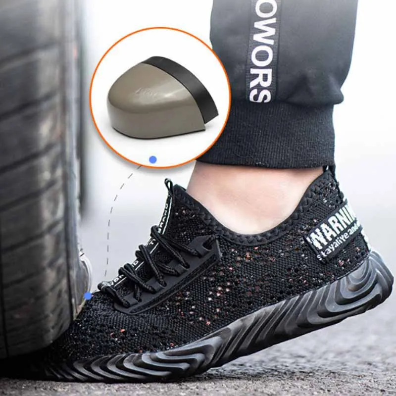 2019New  breathable safety shoes men's Lightweight summer anti-smashing piercing work sandals Single mesh sneakers 36-46