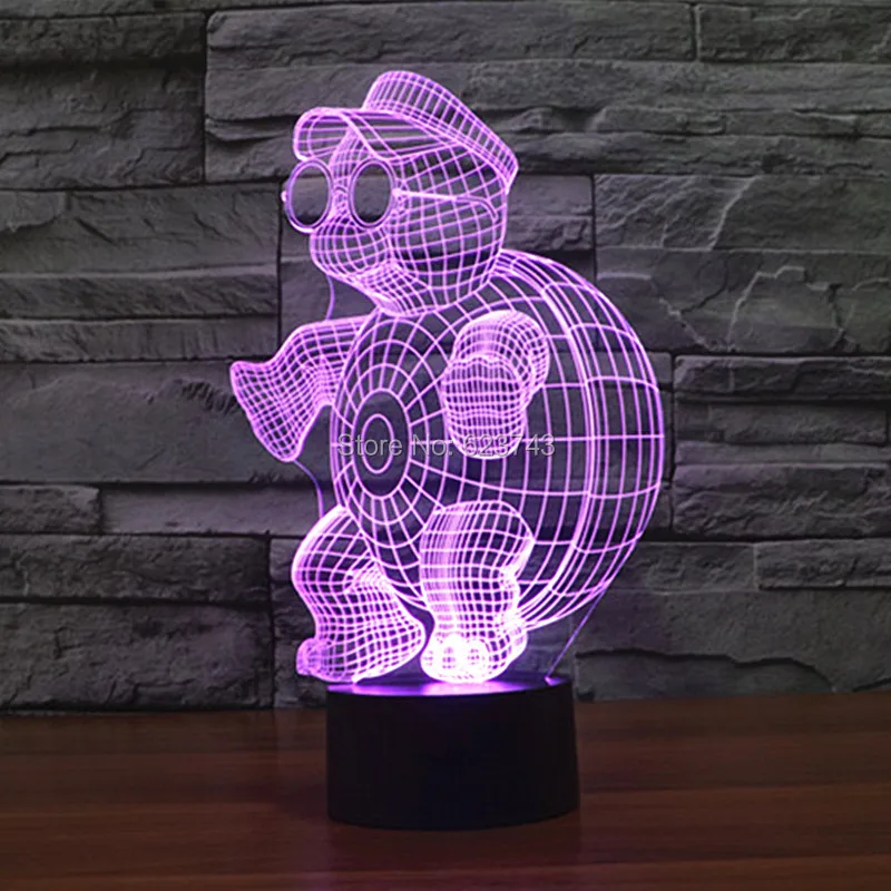 

Free Shipping Colors Changing Little Tortoise Acrylic 3D LED Night Light USB LED Decorative Table Lamp Baby Sleep LED Mood Lamp