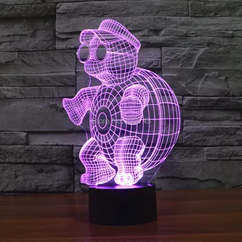 

Free Shipping Colors Changing Little Tortoise Acrylic 3D LED Night Light USB LED Decorative Table Lamp Baby Sleep LED Mood Lamp