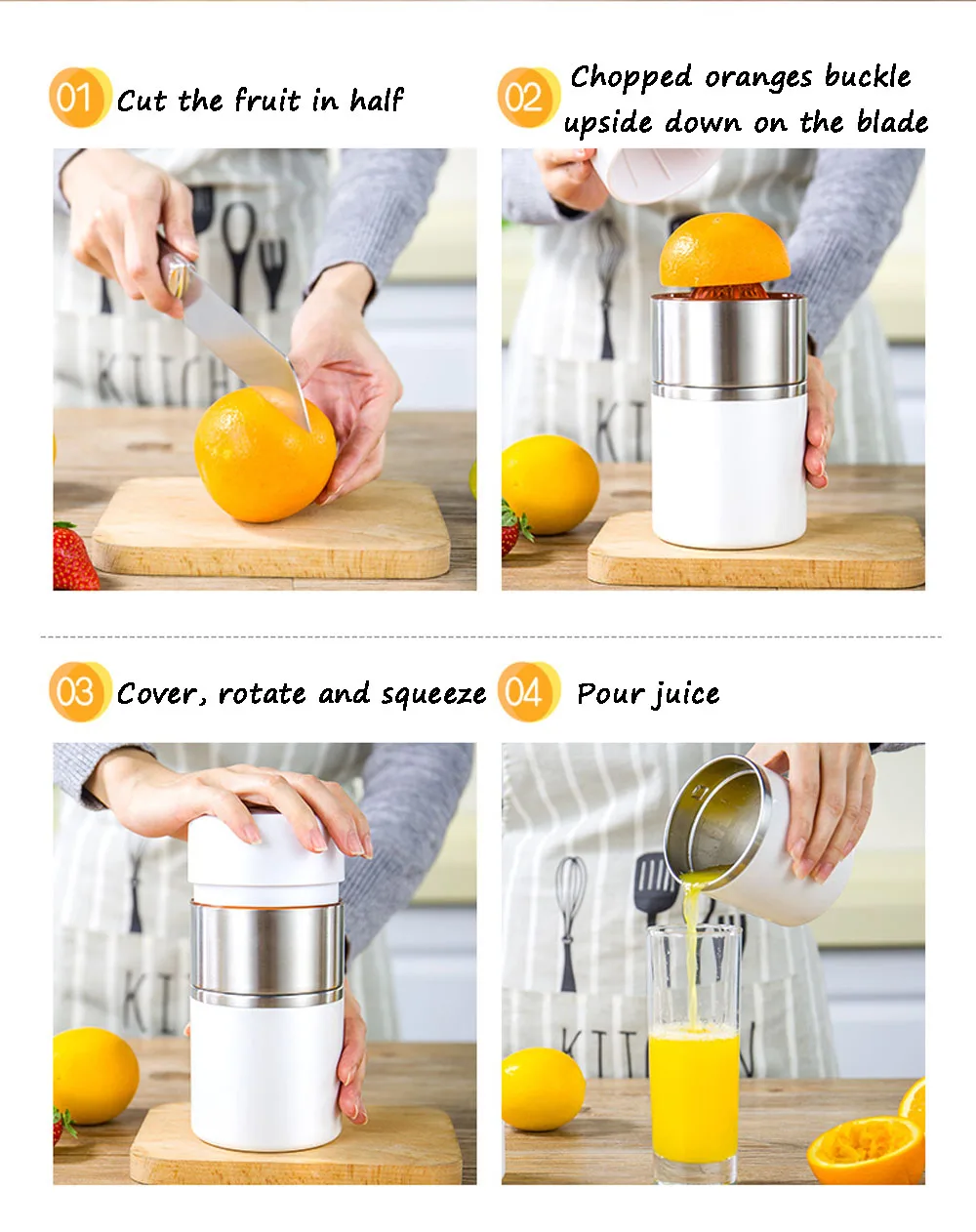 BETOHE Stainless Steel hand Fruits Lemon Orange Squeezer manual Juicer Press Juice maker Expresser portable mini Extractor tools