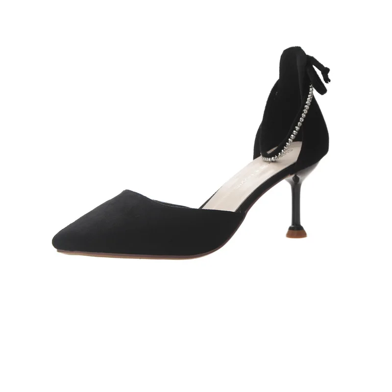 

2009 Summer Sandals Korean Edition Top Baitao Baotou New Style Female Fine-heeled Shallow-mouth Daily Hollow High-heeled Shoes