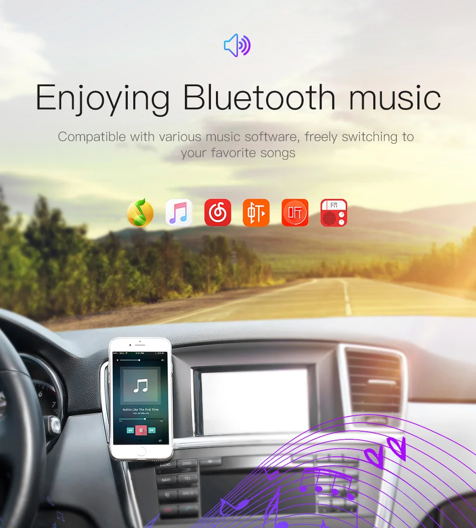 Baseus, беспроводное Bluetooth автомобильное зарядное устройство, 5 В, 3,4 А, fm-передатчик, MP3 аудио плеер, двойной USB, зарядное устройство для мобильного телефона