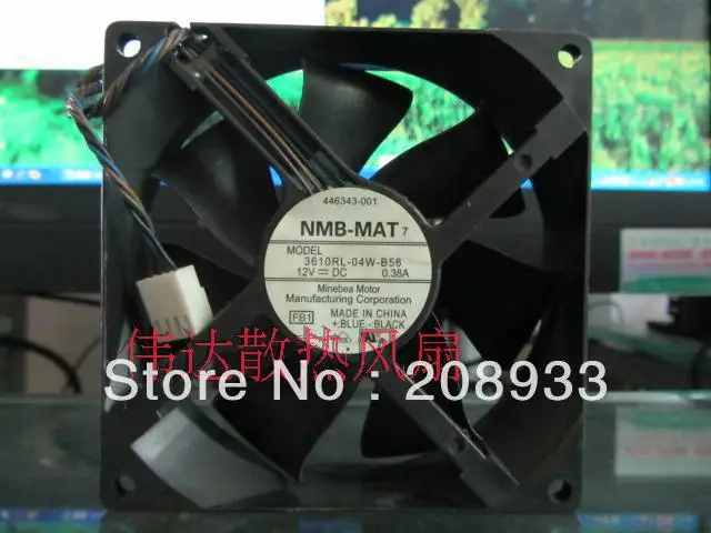 

For NMB-MAT 3610RL-04W-B56 9025 DC 12V 0.38A