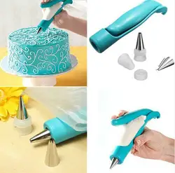 Кондитерские сопла советы сахарная помадка для торта обледенение мешок для украшения тортов ручка набор (синий)
