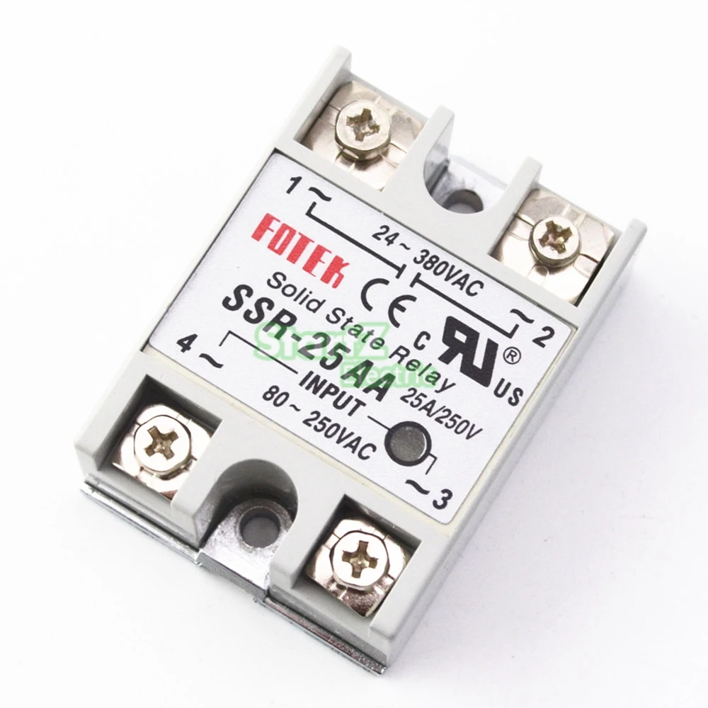 

1pcs SSR-25AA 25A Solid State Relay Module 80-250V AC Input 24-380VAC