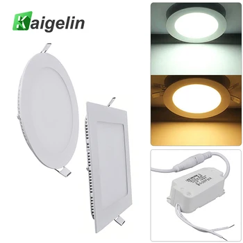 

2 PCS/Lot Kaigelin 12W LED Panel Ceiling Light Square Round Type Surface Mounted LED Panels Downlight Panel LED Ceiling Lamps