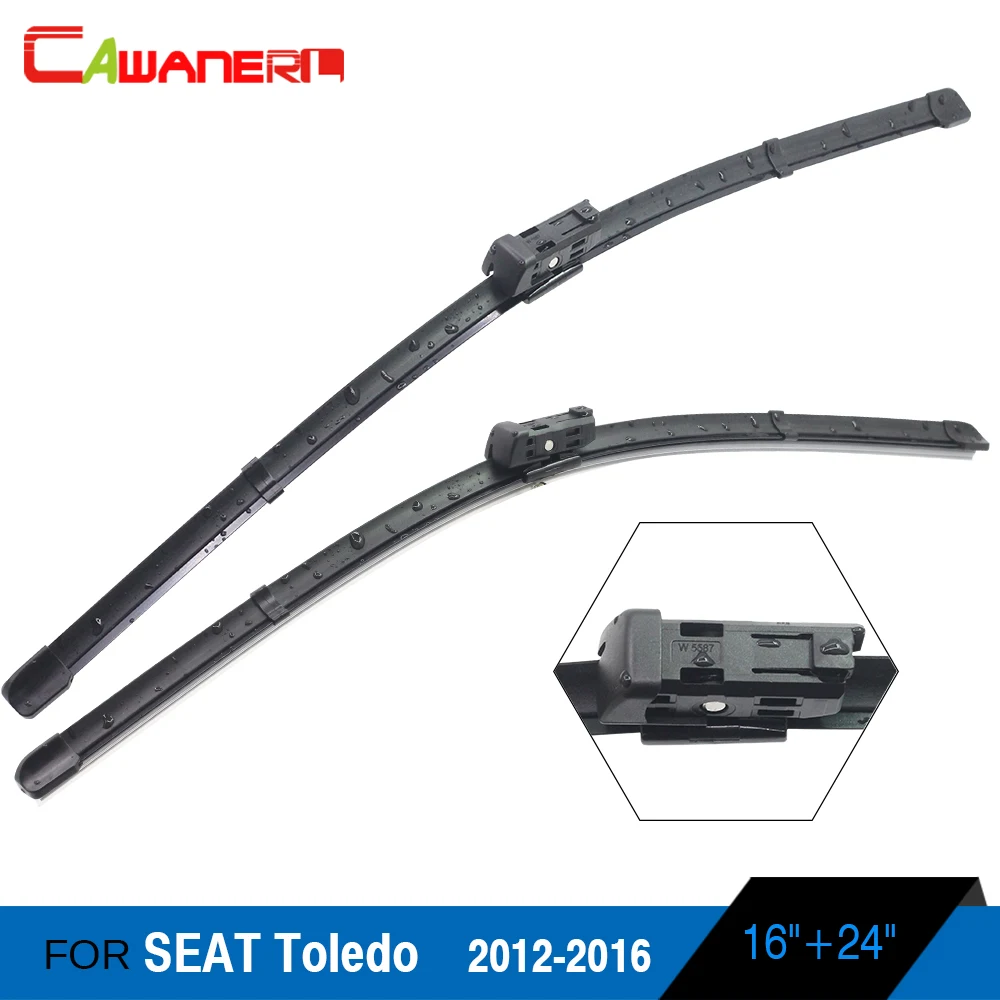 Cawanerl Car Frameless Soft Rubber Wiper Blades Windshield For Seat