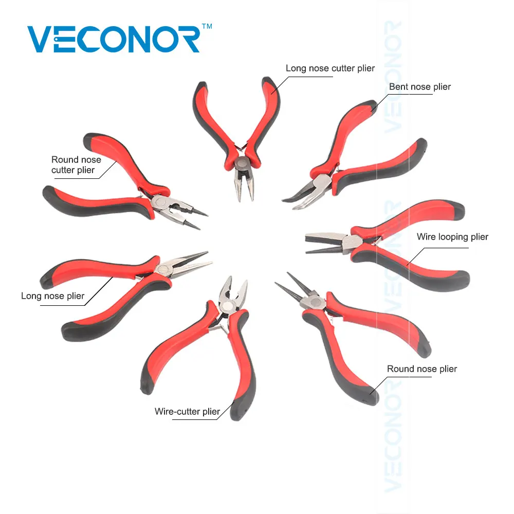 Veconor 7PCS Jewelers Pliers Set Beading Wire Wrapping Hobby 5" Mini