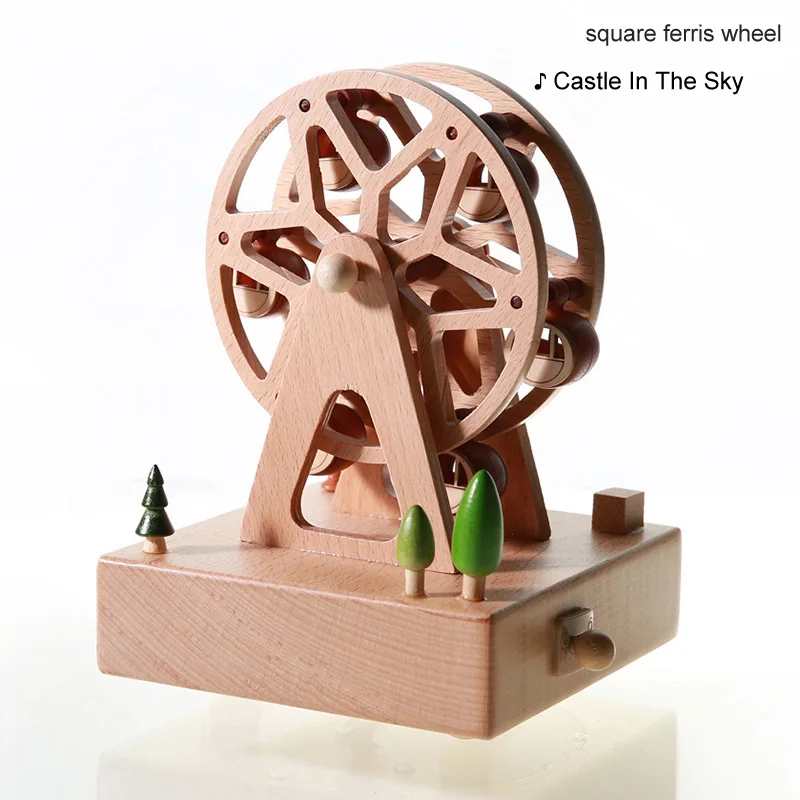 2 ferris wheel Аксессуары для домашнего декора кавайные винтажные рождественские подарки на год Ретро подарок на день рождения деревянная музыкальная шкатулка карусель музыкальные коробки рукоятка - Цвет: 2 ferris wheel