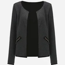 EXOTAO Блейзер Для женщин костюм весенне-осенние куртки с длинными рукавами, с круглым вырезом; пальто Женская мода с узором в виде молнии укороченный пальто Офисные женские туфли