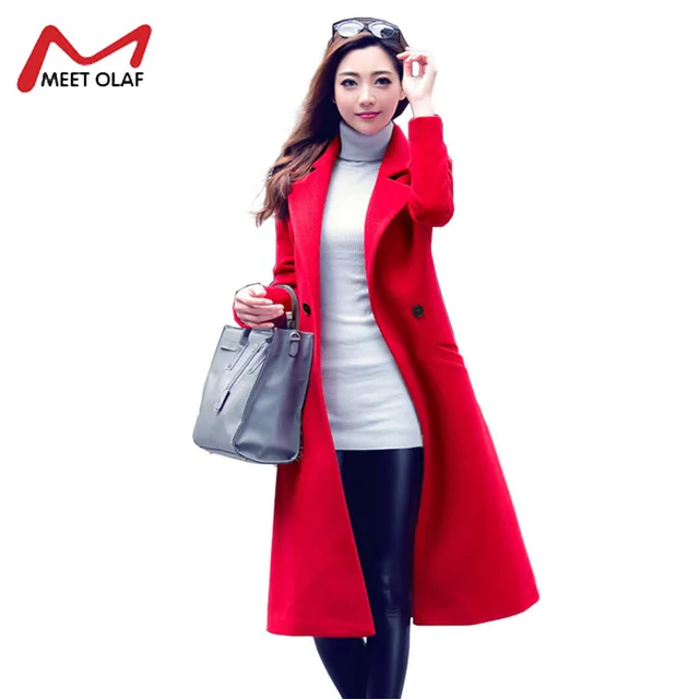 Women Wool Coat Female Winter Jackets Elegant Wool Blends