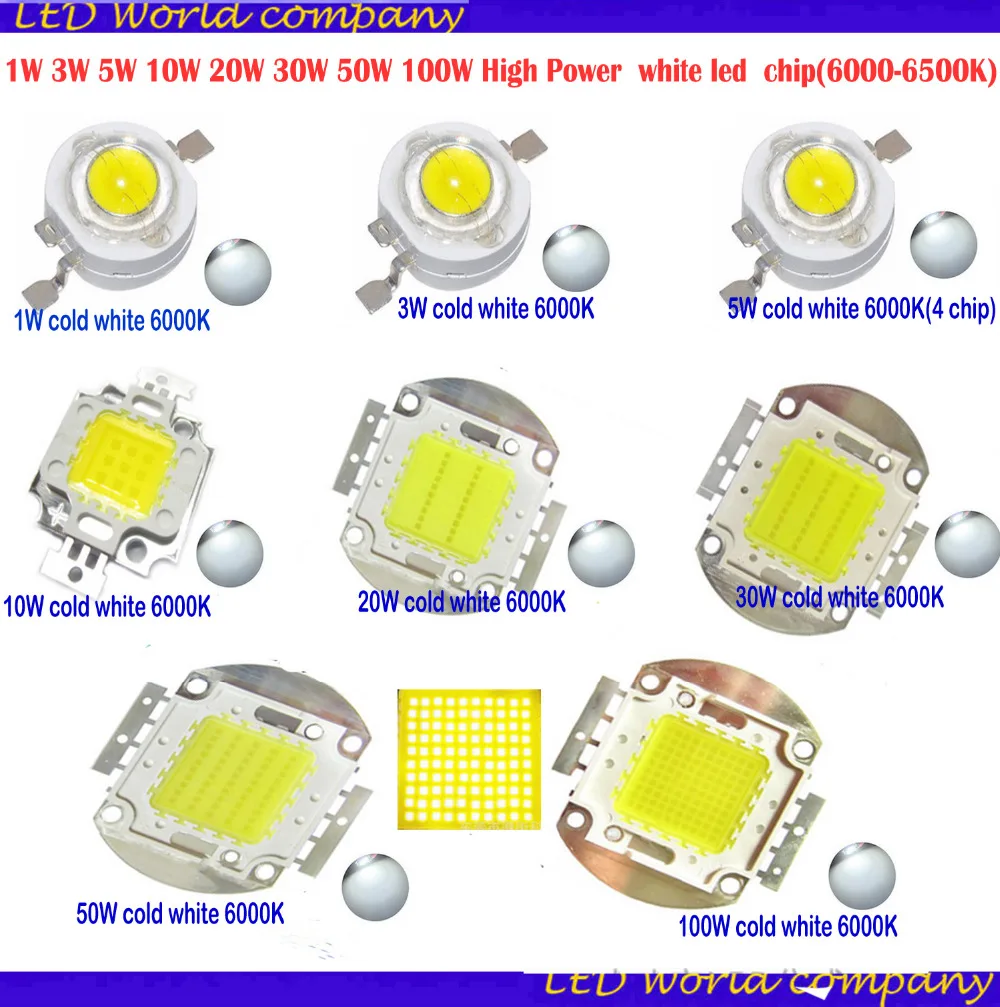 Selv tak Fjendtlig Nedsænkning High Power Led Chip Smd 6000-6500k 1w 3w 5w 10w 20w 30w 50w 100w Beads  Diode Led Chip White - Light Beads - AliExpress