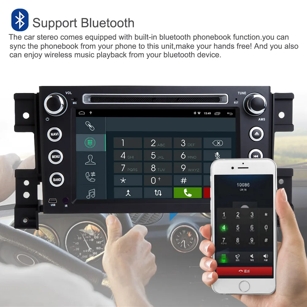 Best Support Apple Carplay Android9.0 Car DVD GPS Multimedia Player For Suzuki Grand Vita 2005-2010 Auto radio Navigation Stereo 1