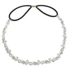 Акция! женские Стразы с кристаллами цветок лента для волос/эластичная повязка на голову-серебро