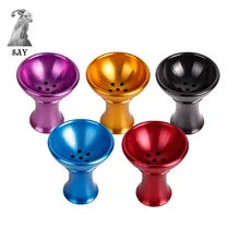 SY; 1 предмет; Новинка; Алюминий сплав чаша для кальяна пористый кальяна с металлическим наконечником с фактурой кальян наргиле аксессуары Высокое 9,2 см