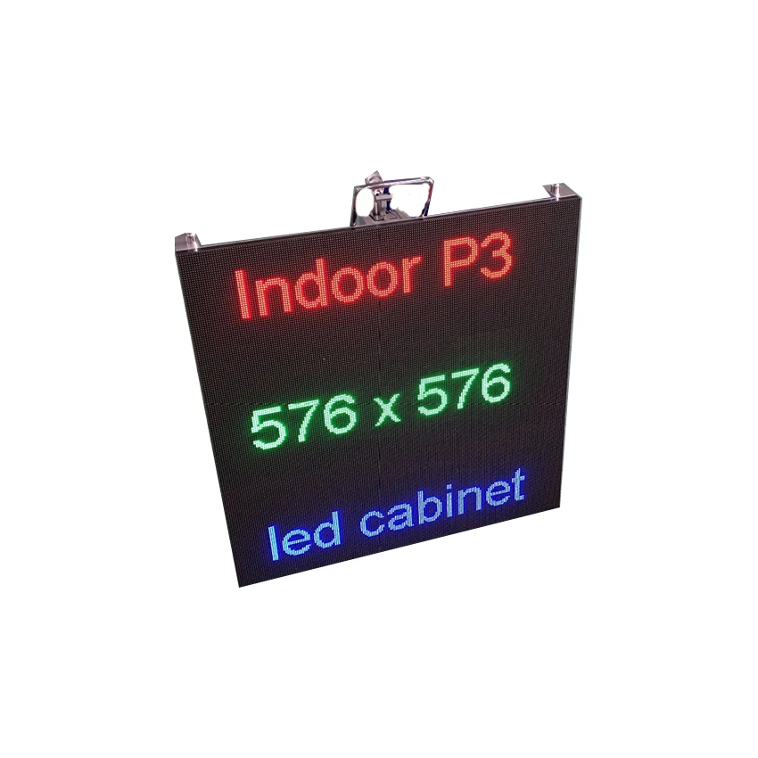 

P3mm Indoor 576x576mm Led Display Screen Indoor Die Casting Aluminum Cabinet 192x192dots rental led video wall for indoor