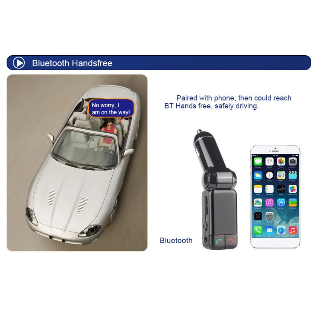 Хэндс-Фри Авто Bluetooth FM передатчик Беспроводной MP3 плеер зарядных порта USB для автомобиля Зарядное устройство Автомобильный передатчик